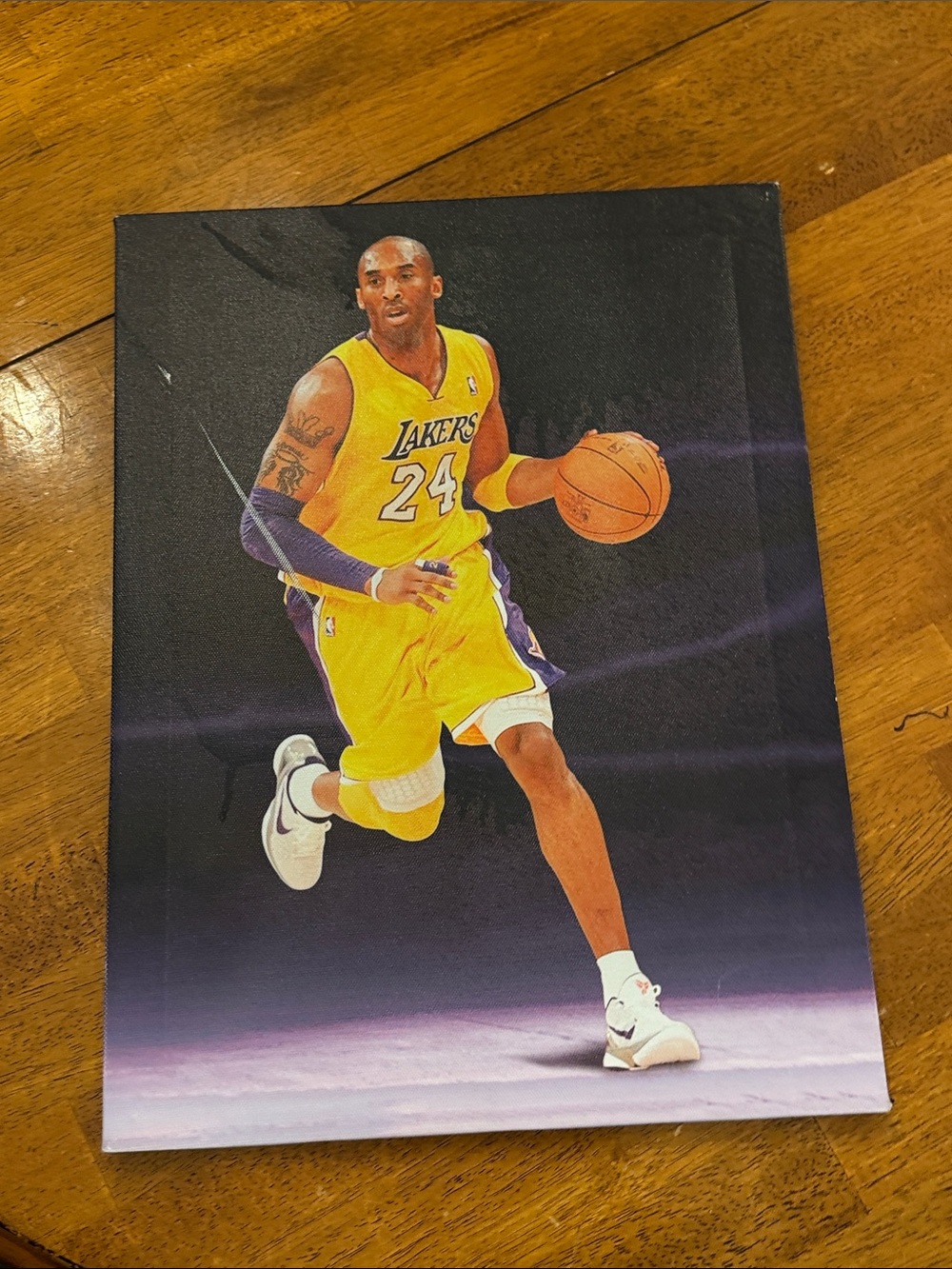 Yellow Basketball Canvas Wall Art - Lakers Inspiration